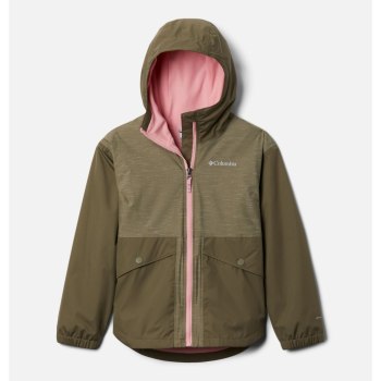 Columbia Rainy Trails Fleece Lined, Chamarras Grises Verdes Para Niña | 421057-OHW